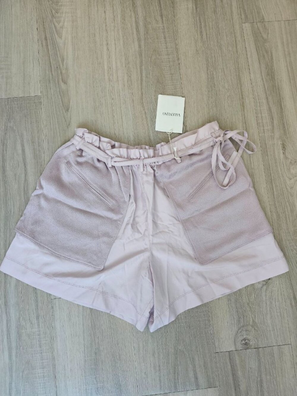 Valentino Silk Blend Belted Shorts – Lilac – Made in Italy – Size 38 - Picture 11 of 11